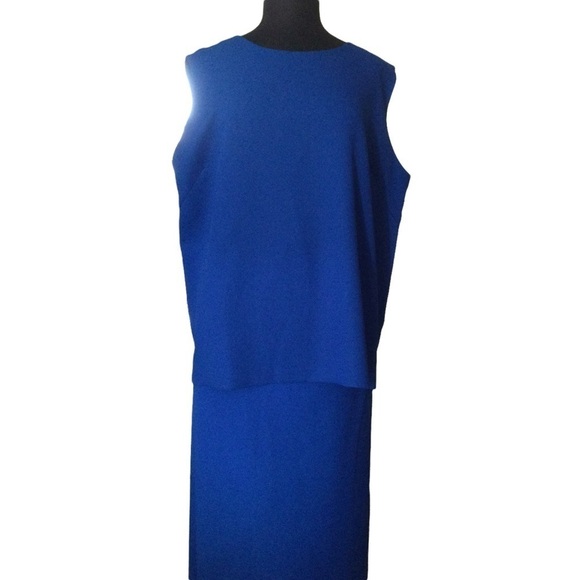 Ben Marc Three Piece Skirt Suit Blue Plus Size - Picture 12 of 12